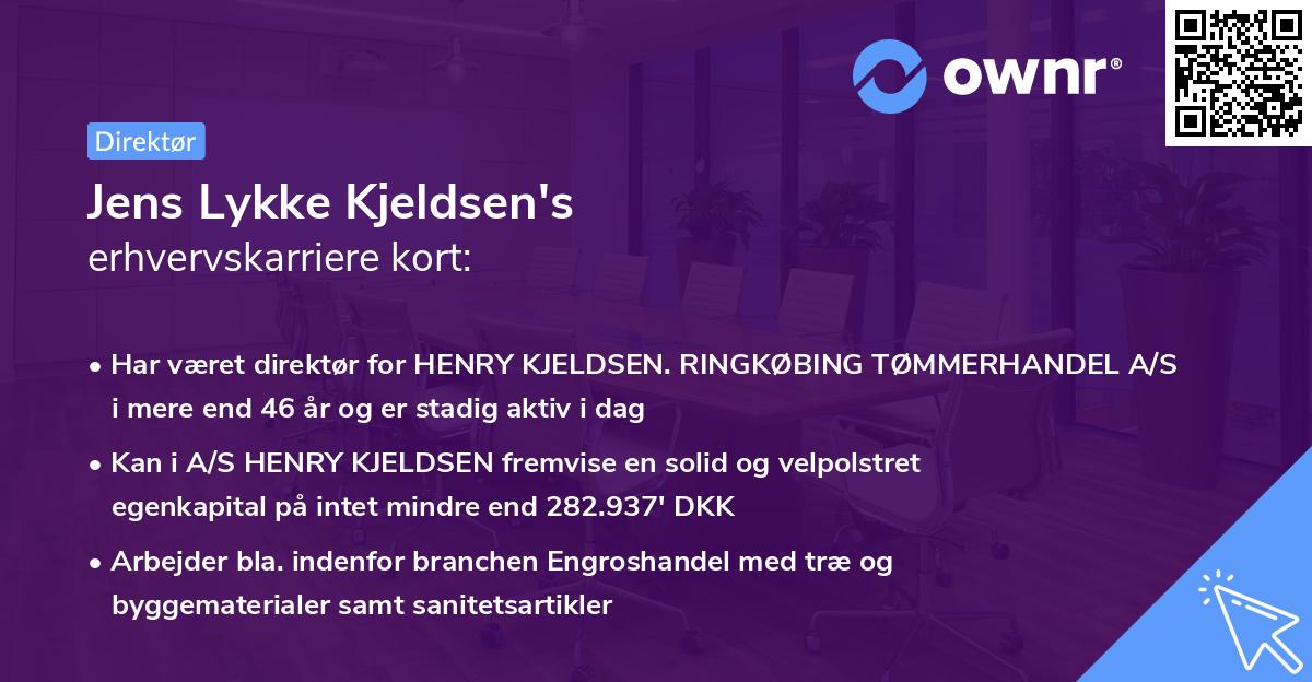 Jens Lykke Kjeldsen's erhvervskarriere kort