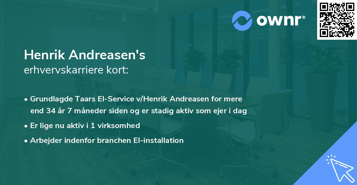 Henrik Andreasen's erhvervskarriere kort