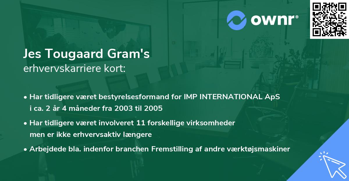 Jes Tougaard Gram's erhvervskarriere kort