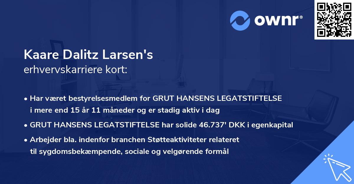 Kaare Dalitz Larsen's erhvervskarriere kort