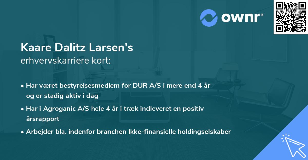 Kaare Dalitz Larsen's erhvervskarriere kort