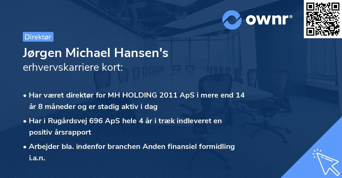 Jørgen Michael Hansen's erhvervskarriere kort