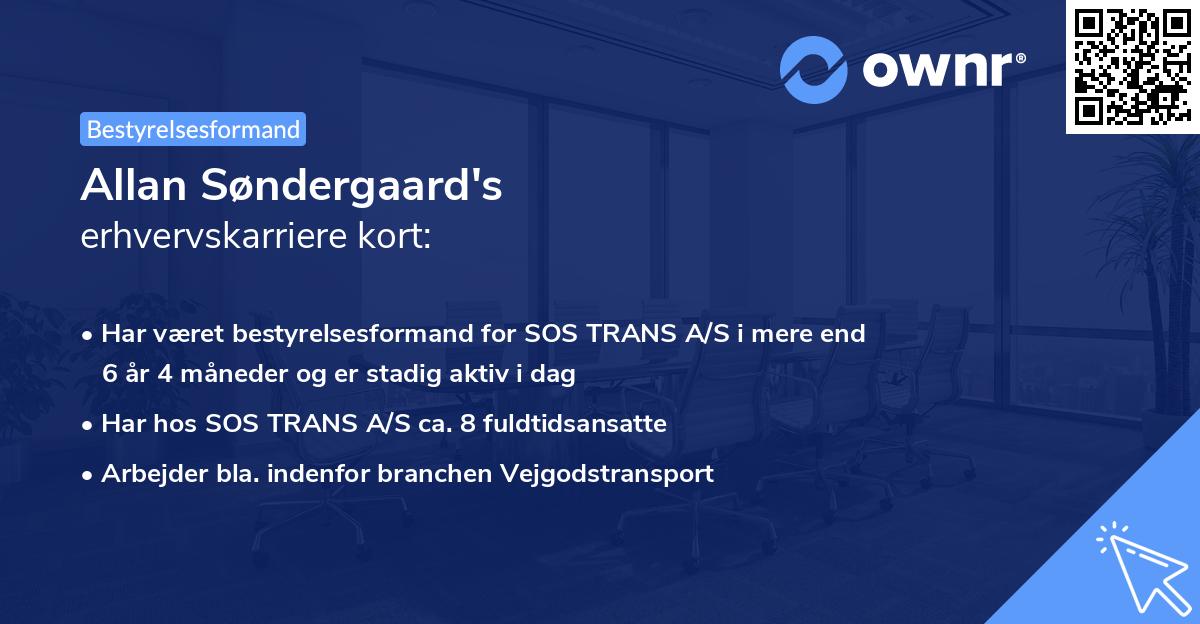 Allan Søndergaard's erhvervskarriere kort