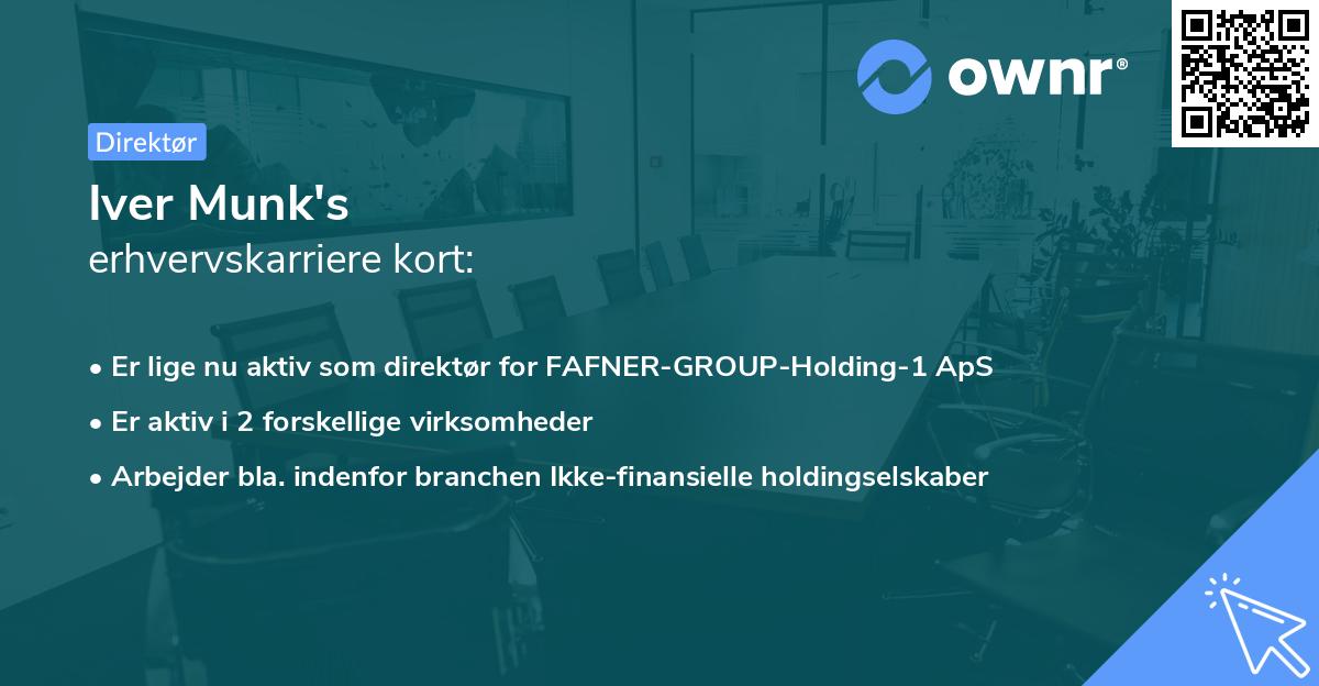 Iver Munk's erhvervskarriere kort