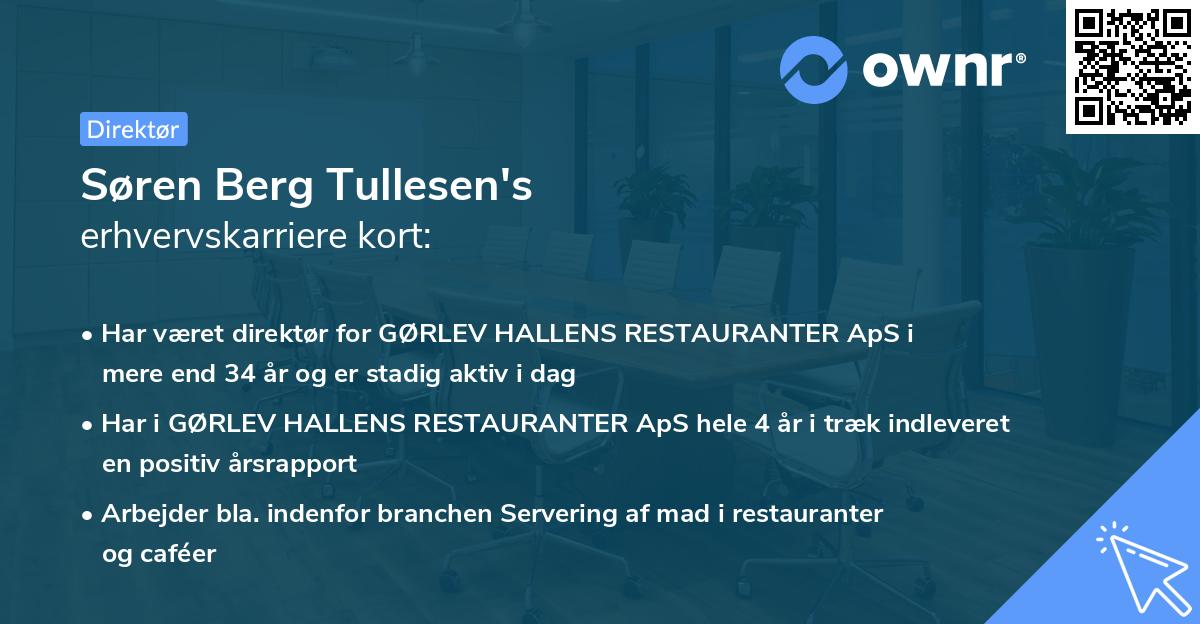 Søren Berg Tullesen's erhvervskarriere kort