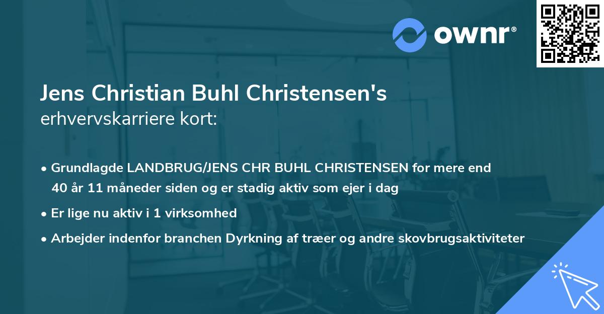 Jens Christian Buhl Christensen's erhvervskarriere kort