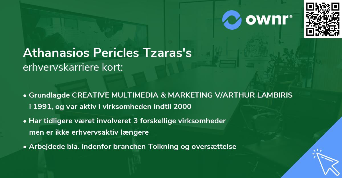 Athanasios Pericles Tzaras's erhvervskarriere kort
