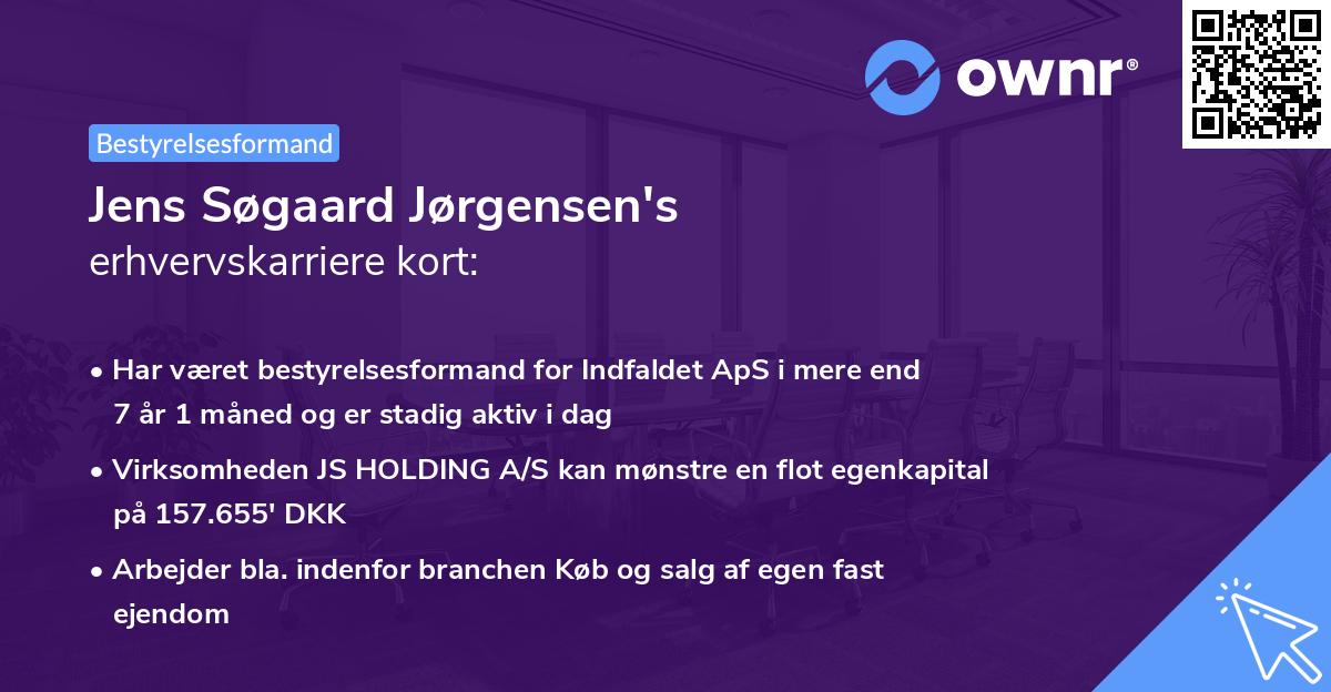 Jens Søgaard Jørgensen's erhvervskarriere kort