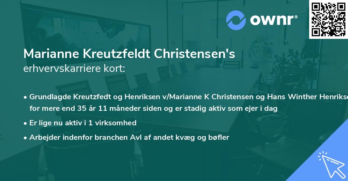 Marianne Kreutzfeldt Christensen's erhvervskarriere kort