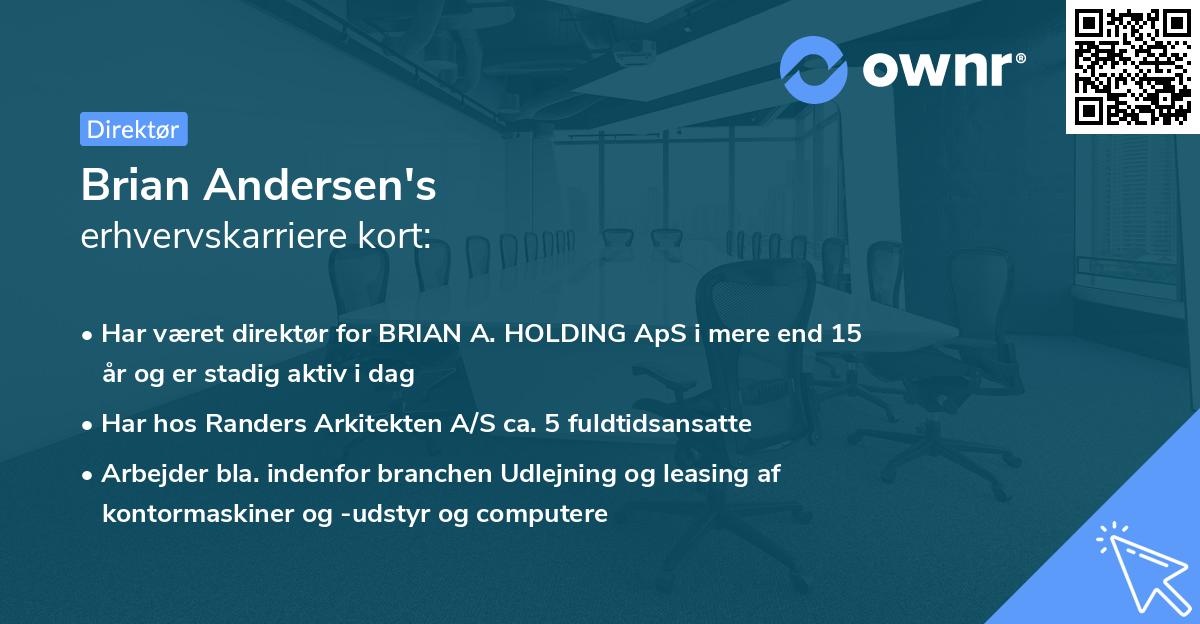 Brian Andersen's erhvervskarriere kort