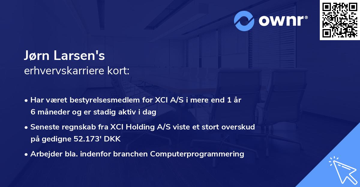 Jørn Larsen's erhvervskarriere kort