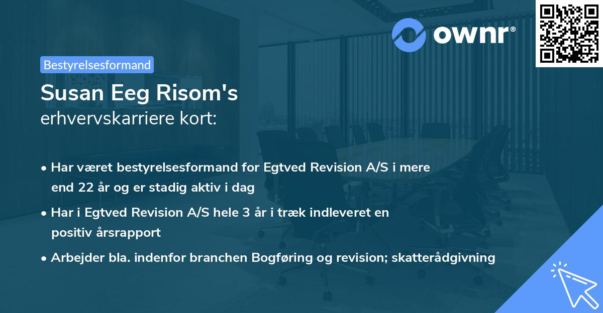Susan Eeg Risom's erhvervskarriere kort
