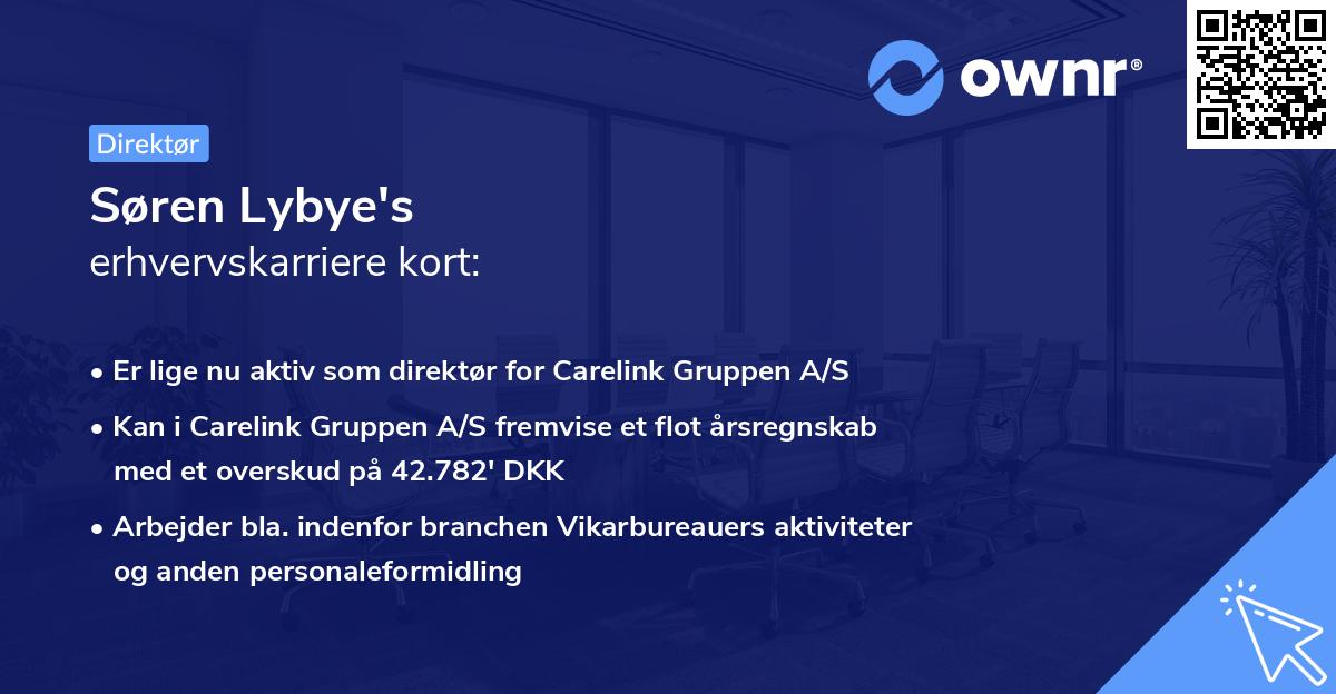 Søren Lybye's erhvervskarriere kort