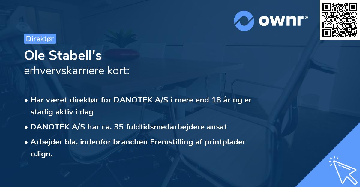 Ole Stabell's erhvervskarriere kort