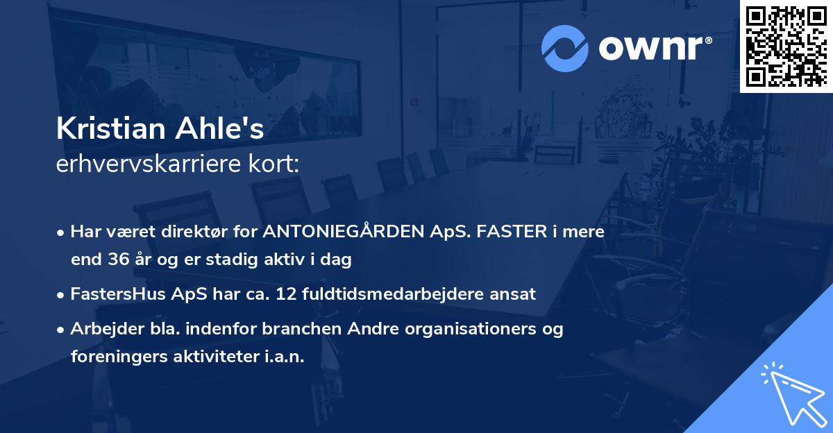 Kristian Ahle's erhvervskarriere kort