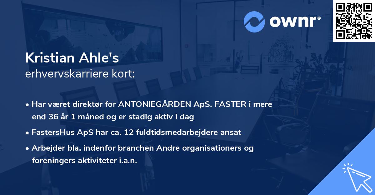 Kristian Ahle's erhvervskarriere kort