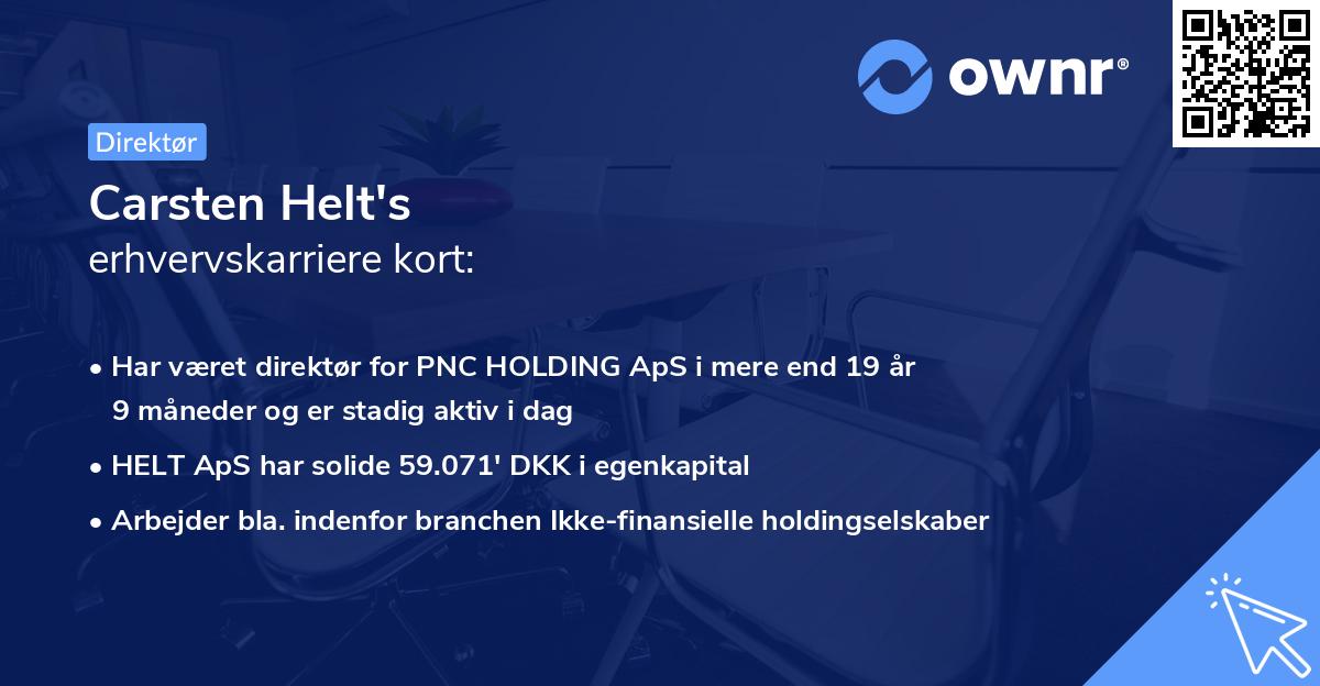 Carsten Helt's erhvervskarriere kort