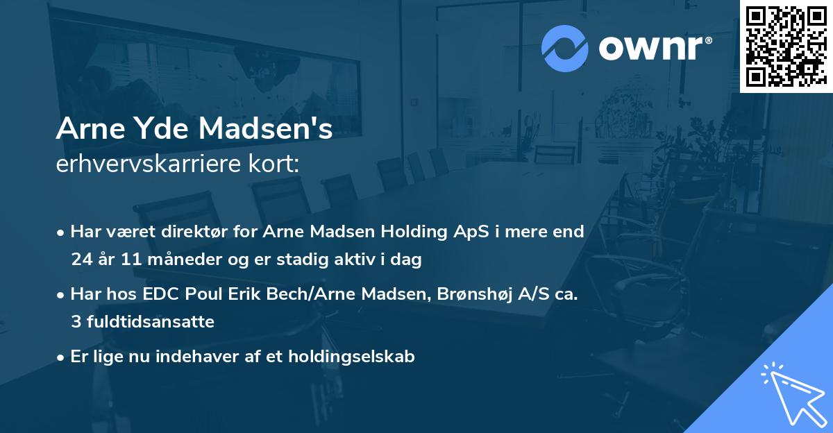 Arne Yde Madsen's erhvervskarriere kort