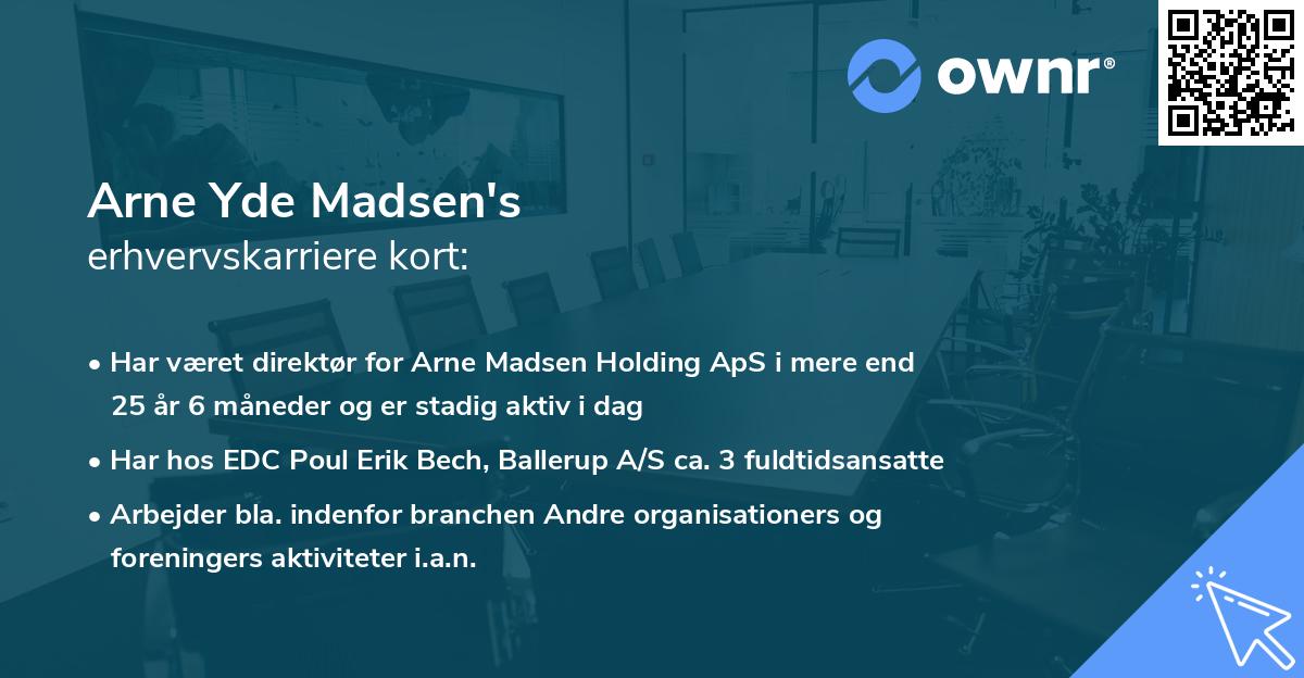 Arne Yde Madsen's erhvervskarriere kort