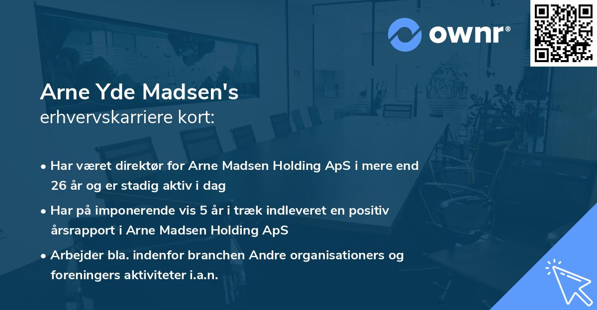 Arne Yde Madsen's erhvervskarriere kort