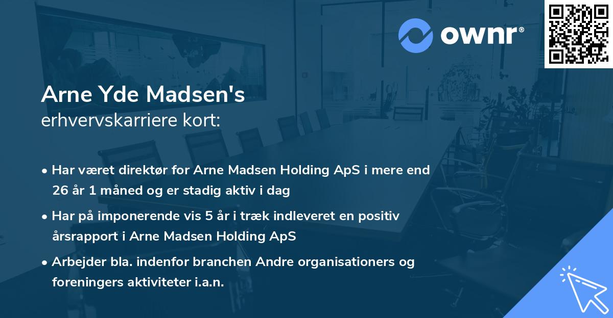 Arne Yde Madsen's erhvervskarriere kort