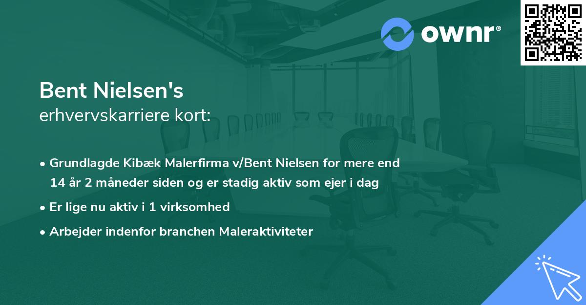 Bent Nielsen's erhvervskarriere kort