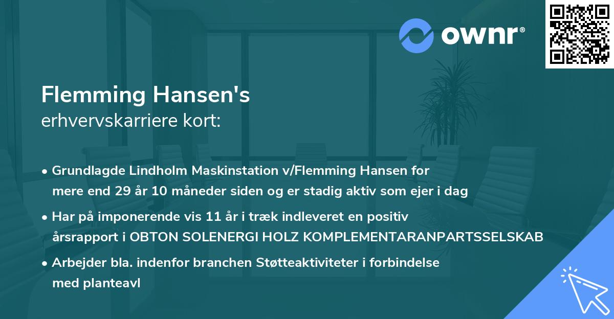 Flemming Hansen's erhvervskarriere kort
