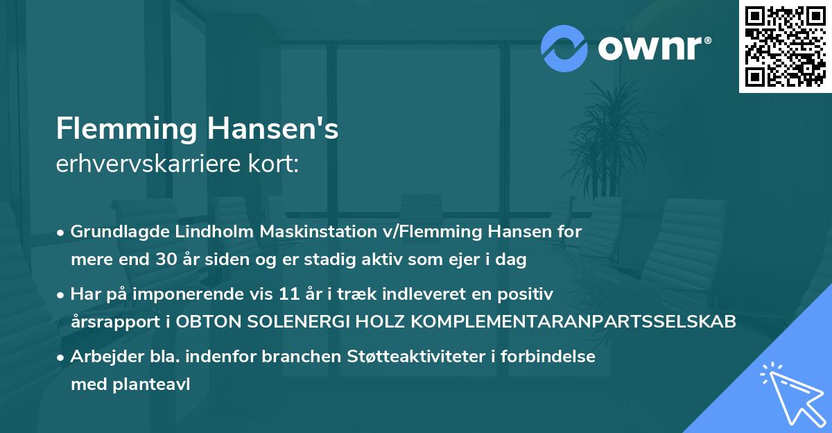 Flemming Hansen's erhvervskarriere kort