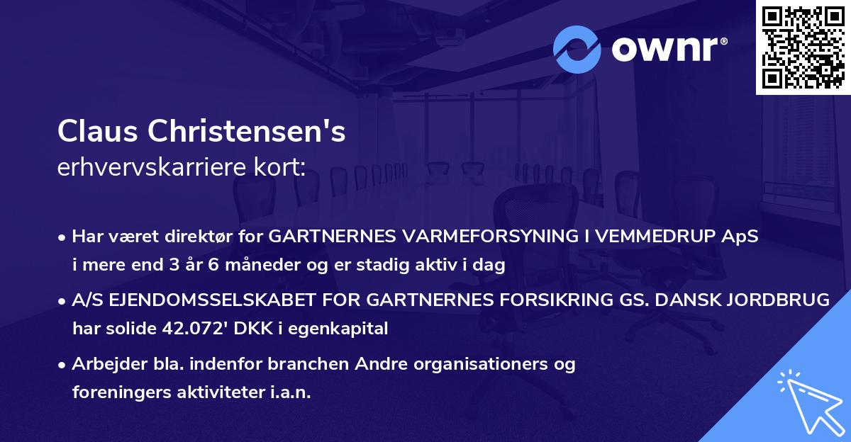 Claus Christensen's erhvervskarriere kort