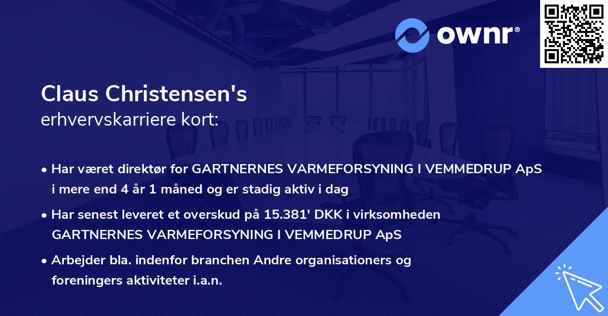 Claus Christensen's erhvervskarriere kort