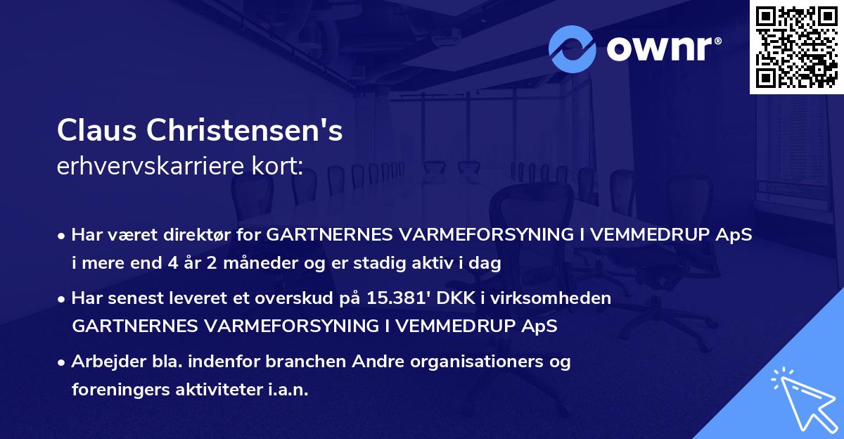 Claus Christensen's erhvervskarriere kort