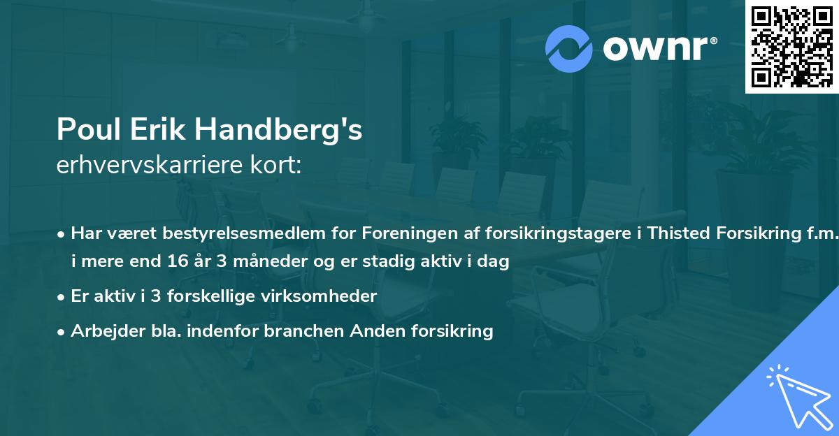 Poul Erik Handberg's erhvervskarriere kort