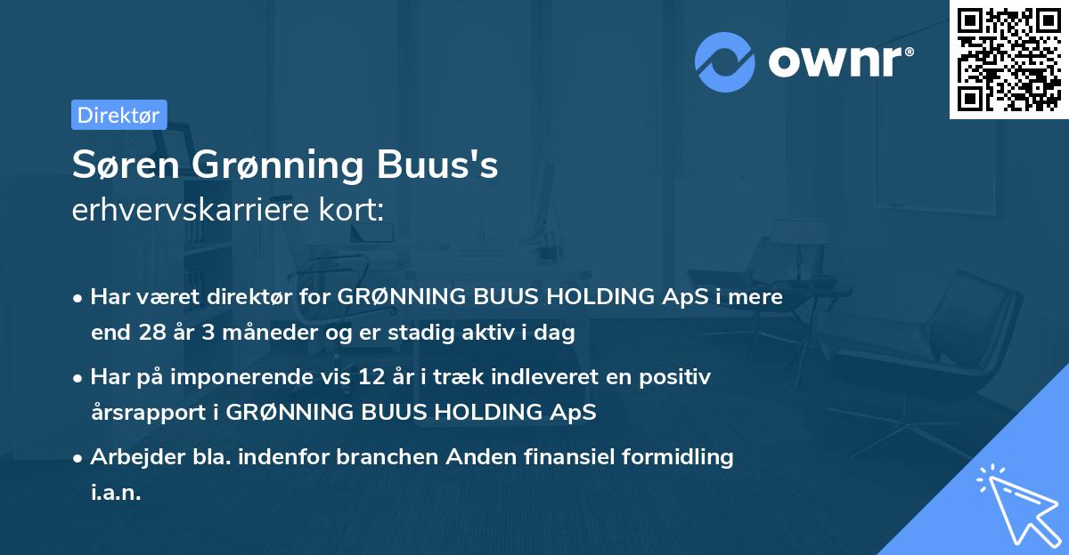 Søren Grønning Buus's erhvervskarriere kort