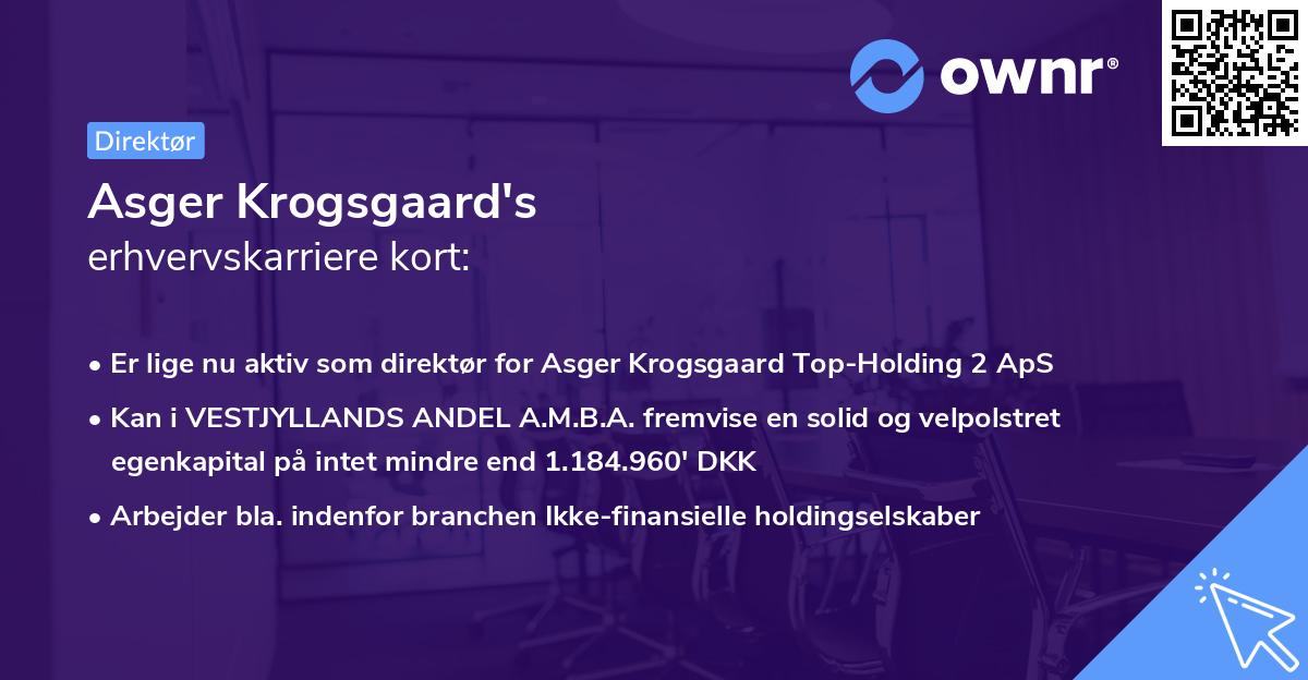 Asger Krogsgaard's erhvervskarriere kort
