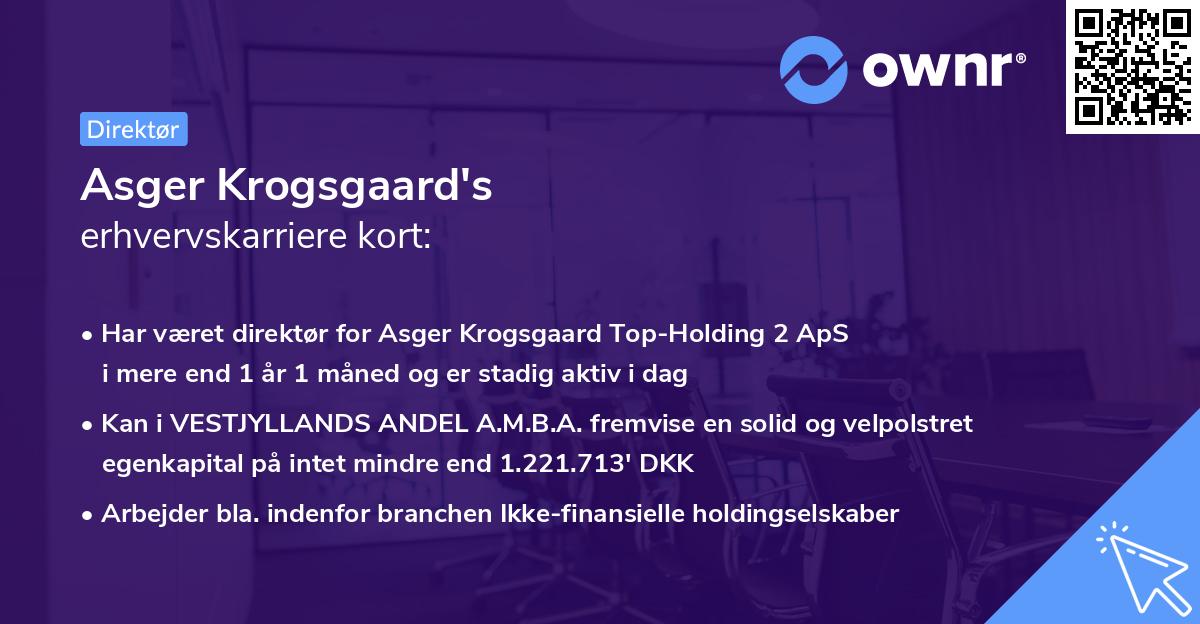 Asger Krogsgaard's erhvervskarriere kort