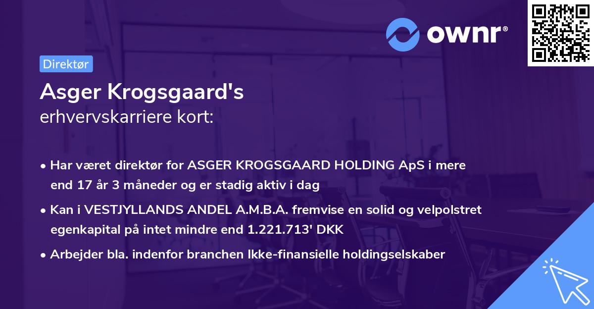 Asger Krogsgaard's erhvervskarriere kort