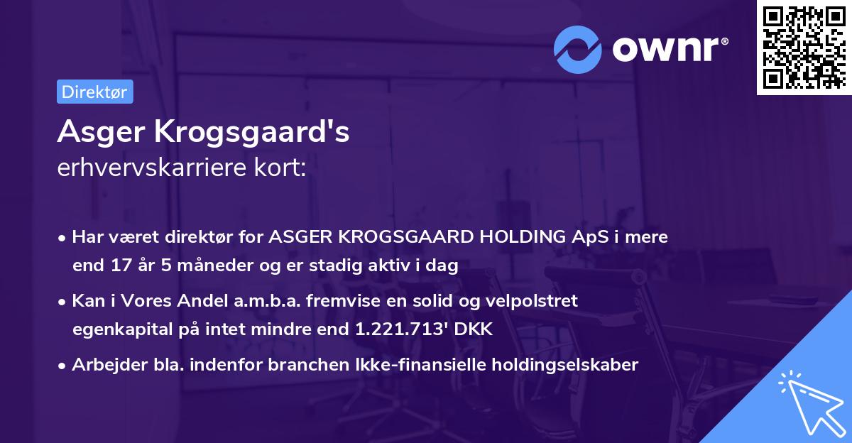 Asger Krogsgaard's erhvervskarriere kort