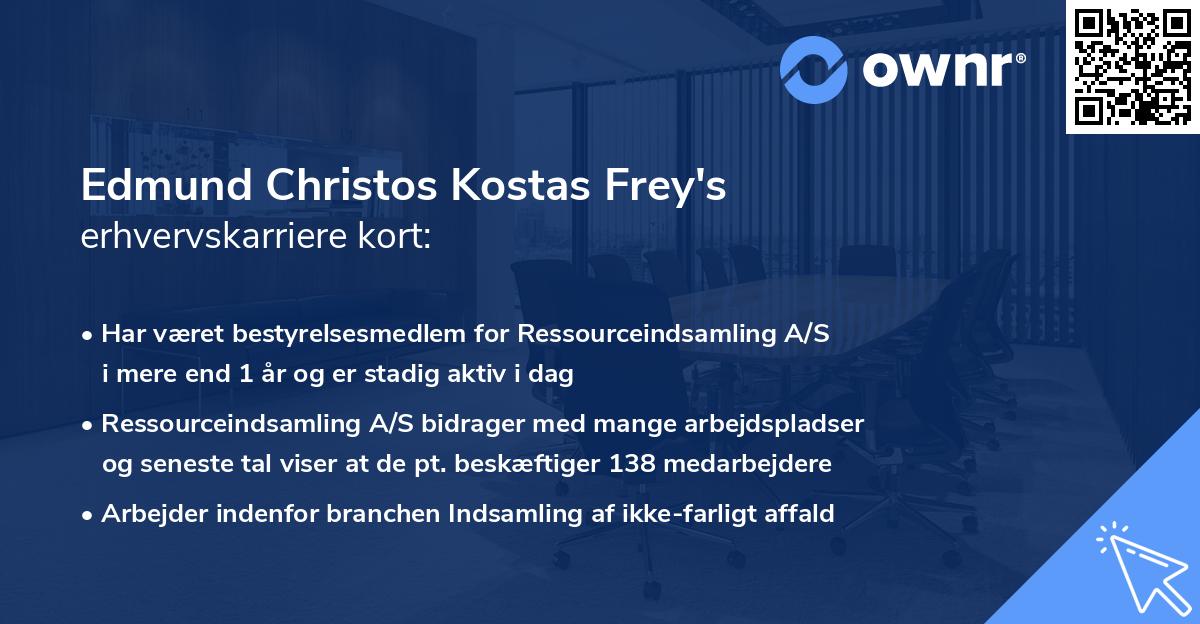 Edmund Christos Kostas Frey's erhvervskarriere kort