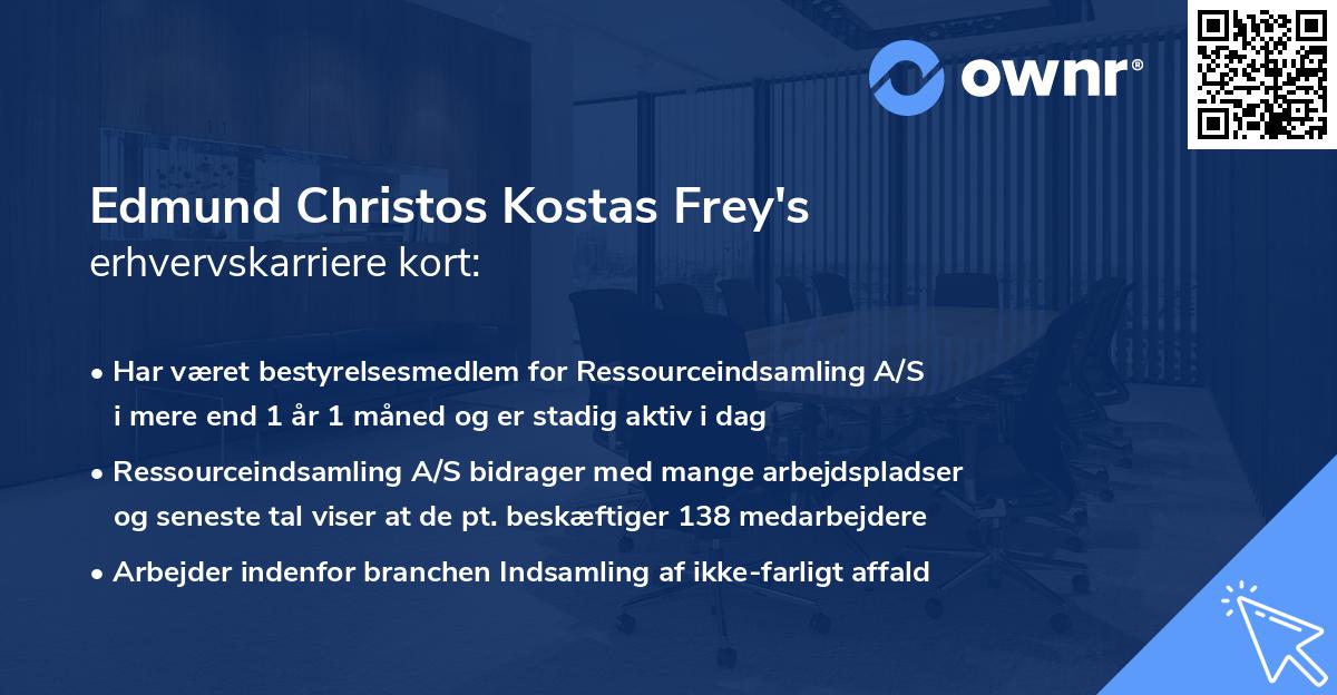 Edmund Christos Kostas Frey's erhvervskarriere kort