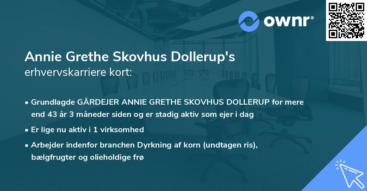 Annie Grethe Skovhus Dollerup's erhvervskarriere kort