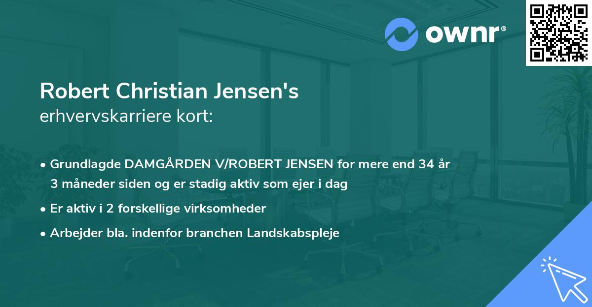 Robert Christian Jensen's erhvervskarriere kort