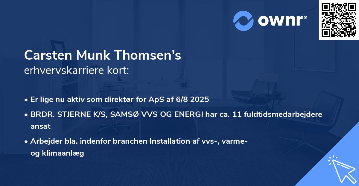 Carsten Munk Thomsen's erhvervskarriere kort