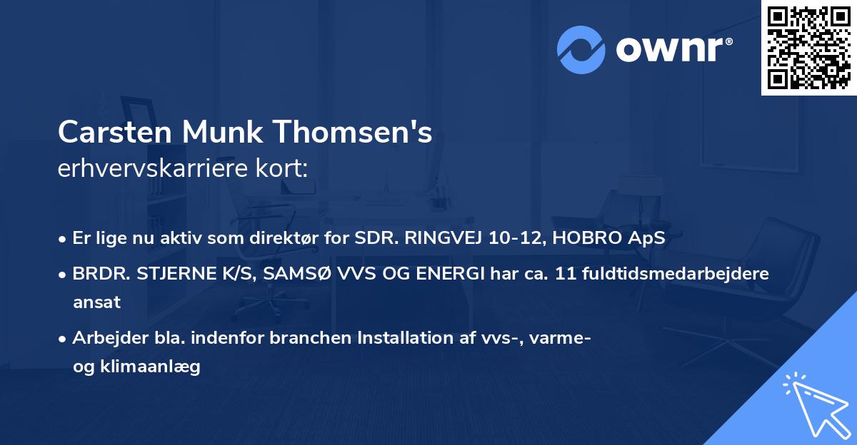 Carsten Munk Thomsen's erhvervskarriere kort