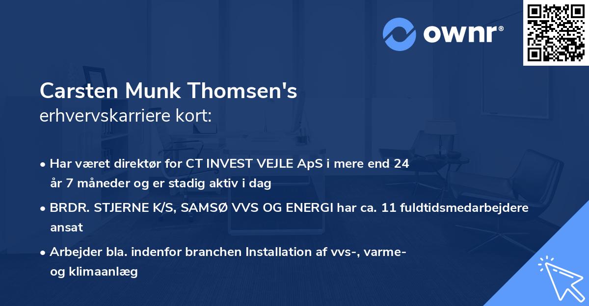 Carsten Munk Thomsen's erhvervskarriere kort