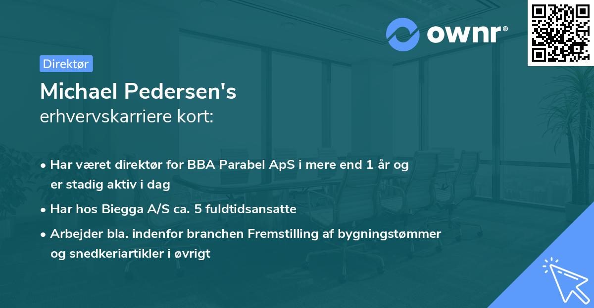 Michael Pedersen's erhvervskarriere kort