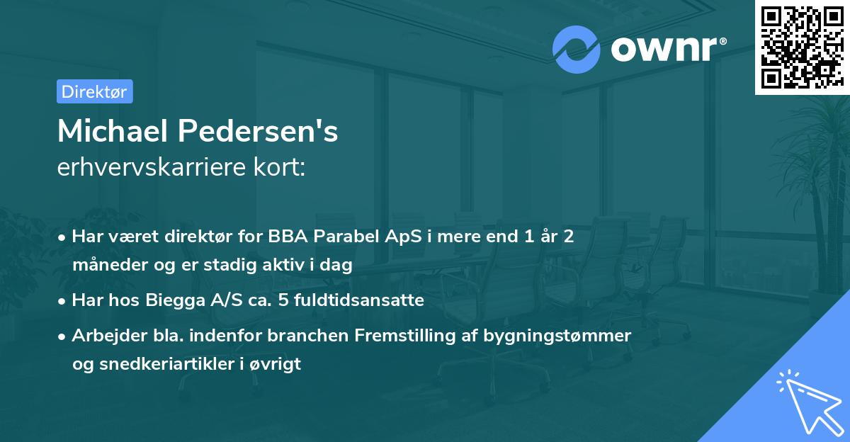 Michael Pedersen's erhvervskarriere kort