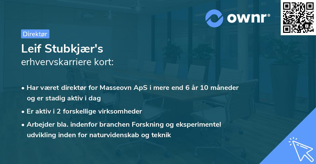 Leif Stubkjær's erhvervskarriere kort