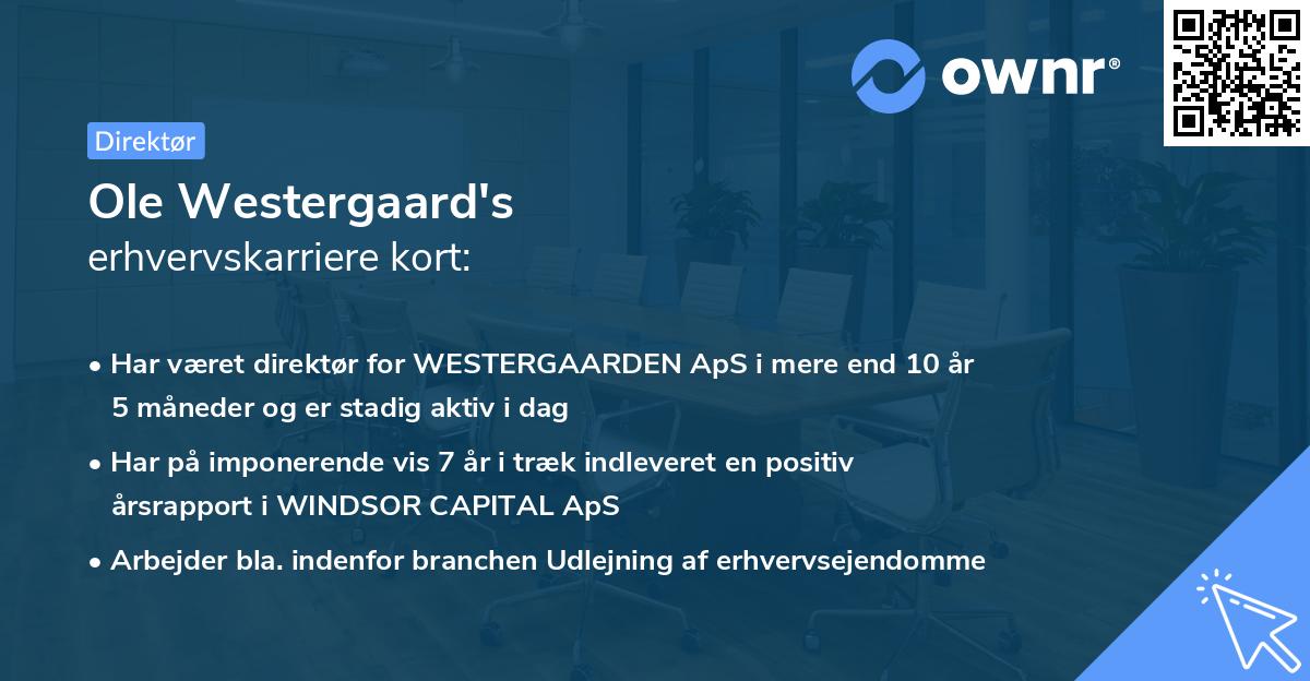 Ole Westergaard's erhvervskarriere kort
