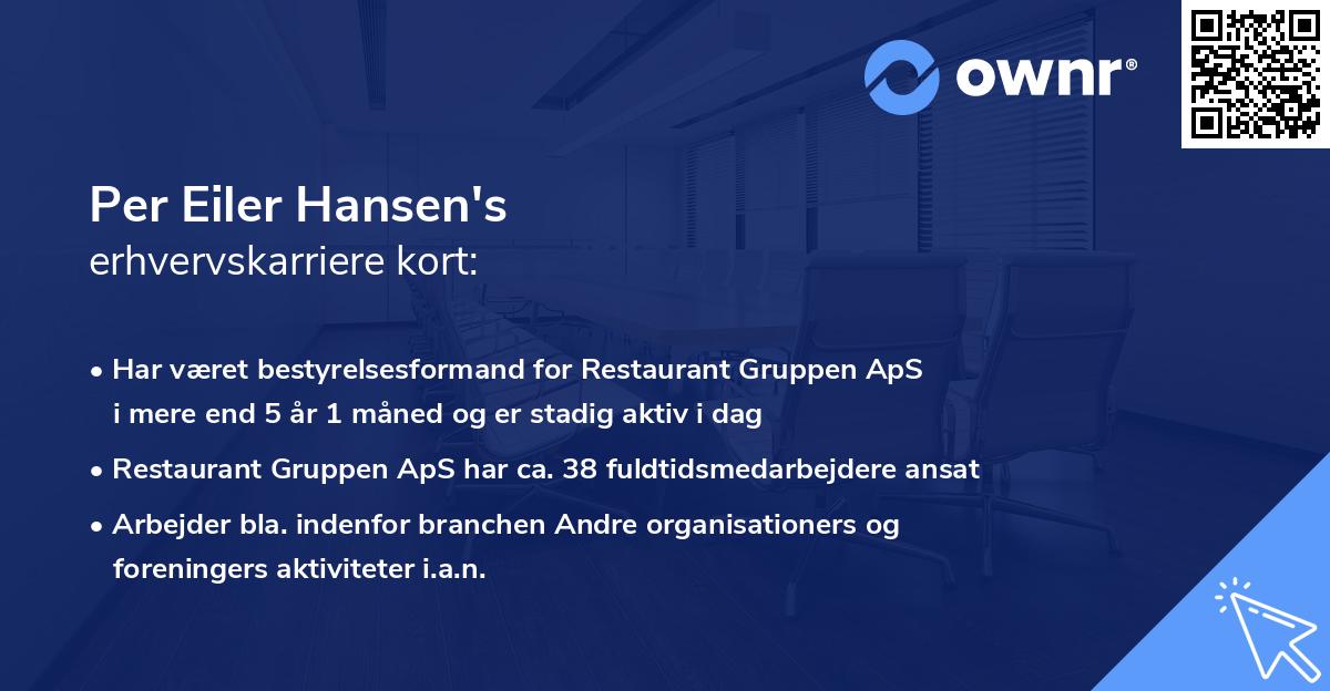 Per Eiler Hansen's erhvervskarriere kort