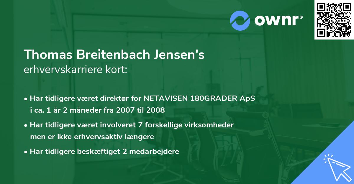Thomas Breitenbach Jensen's erhvervskarriere kort
